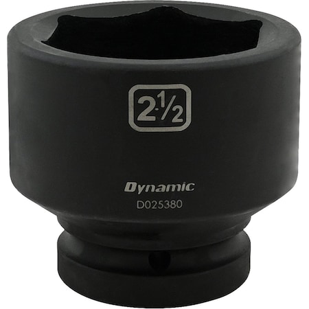 Dynamic 1" Drive Standard Socket, Black Phosphate, Tools 2-1/2" X 1" Drive, 6 Point Standard Length D025380